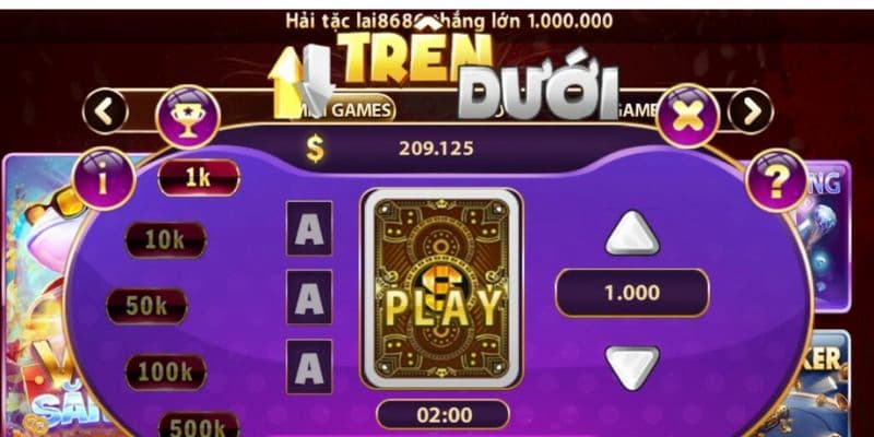 Minigame trên dưới Gam Vip